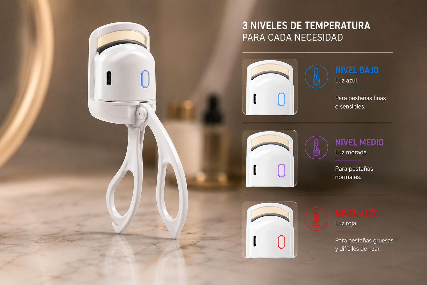 Rizador Eléctrico para Pestañas