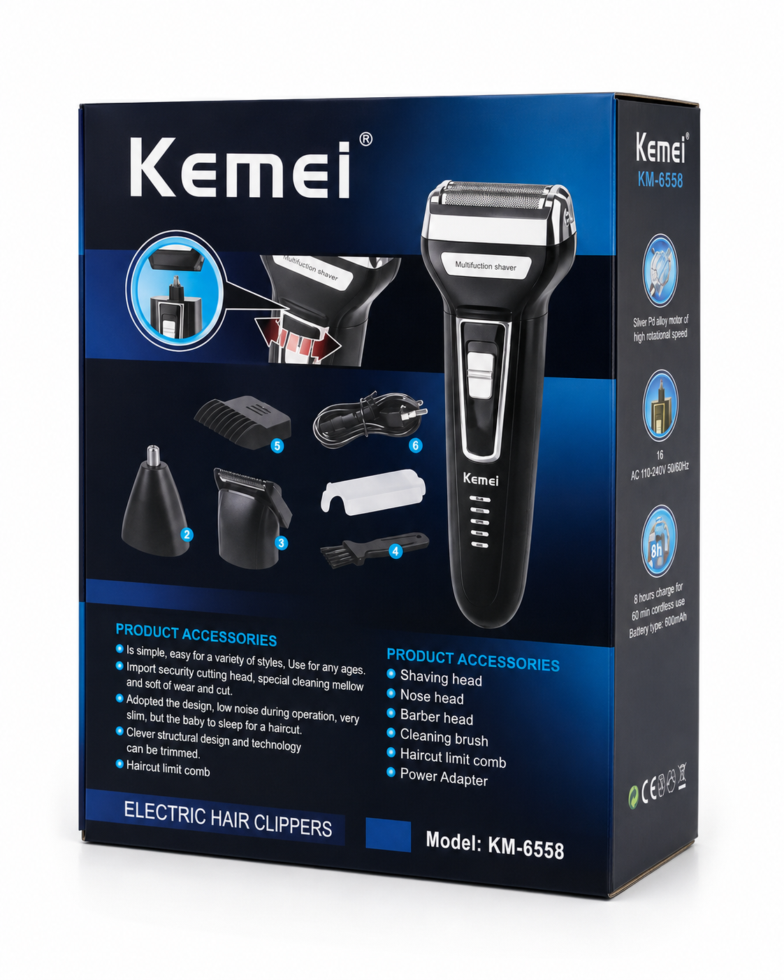 Afeitadora Multifuncional  Recargable| Kemei KM-6558 3 en 1